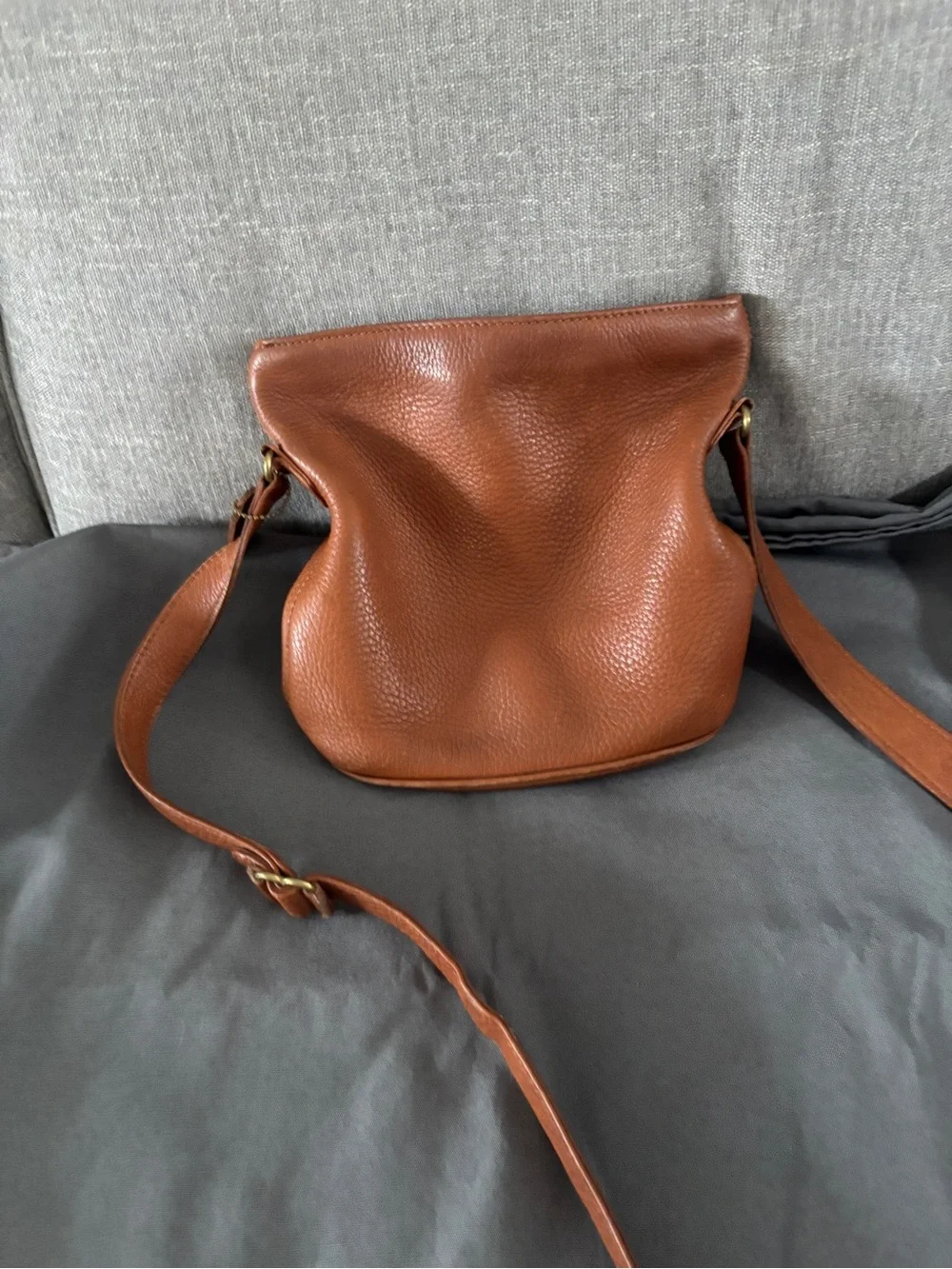 Coach Cognac Pebbled Leather Shoulder Bag